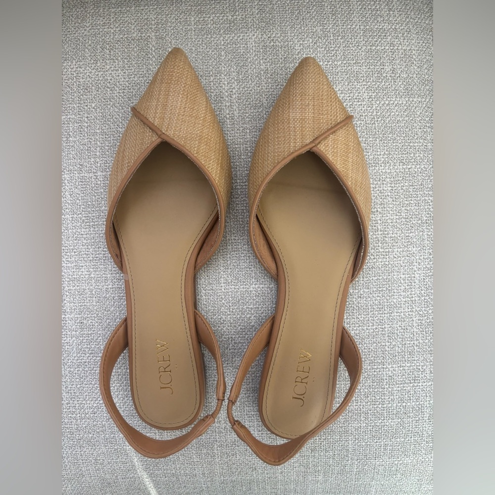 JCrew woven sling back flats